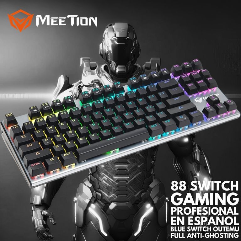 Teclado Gamer Mecánico TKL RGB MK04 88-SWITCH en Español OUTEMU BLUE ANTI-GHOSTING
