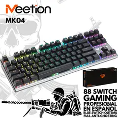 MEETION - Teclado Gamer Mecánico 88-SWITCH en español MK04 Customizable