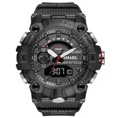 SMAEL - Reloj Deportivo 8040 Negro Resina Doble Horario