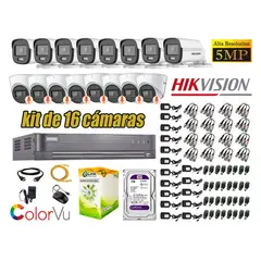HIKVISION - CÁMARAS SEGURIDAD KIT 16 5MP DISCO 1TB COLORVU VISION COLOR