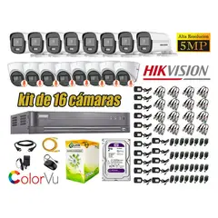 HIKVISION - CÁMARAS SEGURIDAD KIT 16 5MP DISCO 2TB COLORVU VISION COLOR