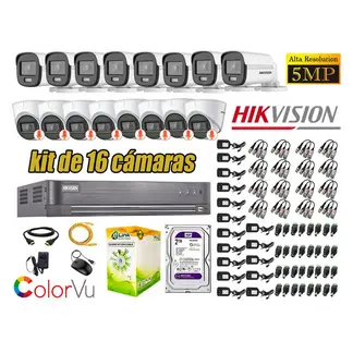 HIKVISION - CÁMARAS SEGURIDAD KIT 16 5MP DISCO 2TB COLORVU VISION COLOR