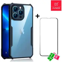 XUNDD - Case funda iPhone 13 pro + mica de vidrio - negro transparente