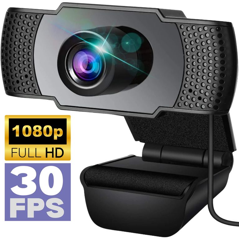 Webcam 1080p Full HD 30 FPS Cámara Web con Micrófono Cable 1.4m USB 2.0