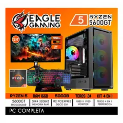 AMD - PC GAMER RYZEN 5 5600GT COMPLETA RAM 16gb SSD 500gb MONITOR 24 FHD