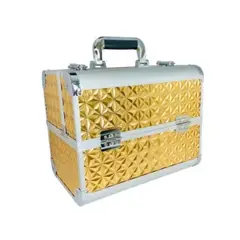 GENERICO - Maletín organizador maquillaje grande y de calidad dorado