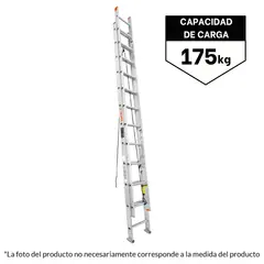 TRUPER - Escalera Telescopica 20 Peldaños Capacidad De Carga 175 Kg