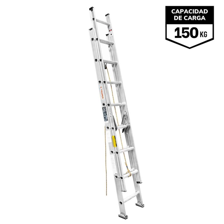 Escalera Telescopica 16 Peldaños capacidad de Carga 150 Kg