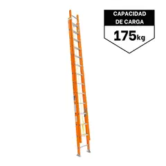 TRUPER - Escalera Telescopica 28 peldaños fibra de vidrio soporta 175kg