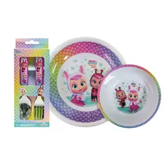 SCOOL - - Set Melamine con Cubiertos Cry Babies