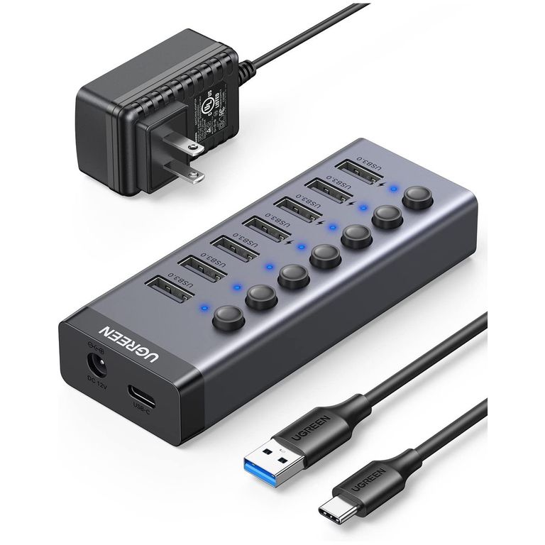 Ugreen Hub de 7 Puertos USB 3.0 Adaptador Interruptor LED CM481 90305