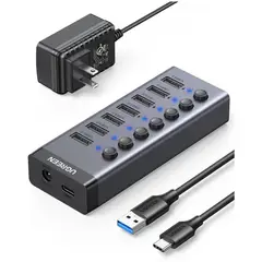 UGREEN - Ugreen Hub de 7 Puertos USB 3.0 Adaptador Interruptor LED CM481 90305
