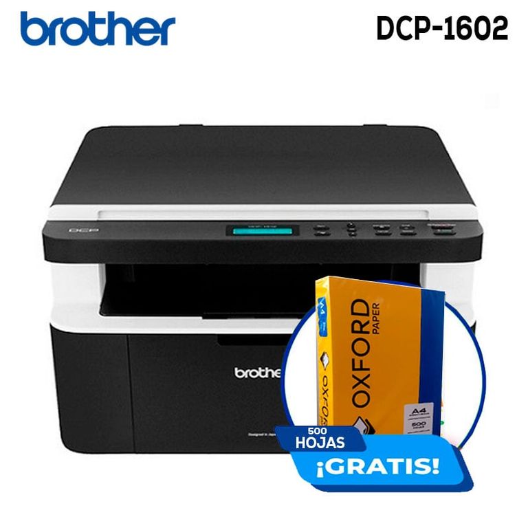 Impresora Láser DCP-1602 Multifuncional Monocromática USB