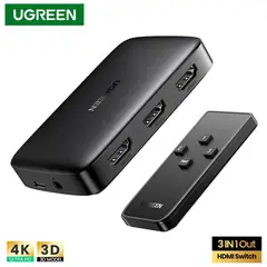 UGREEN - Switch Splitter Hdmi 3en1 4k con control remoto