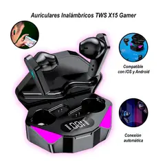SASARU - Audífono Gamer Bluetooth 5.2 - TWS-X15