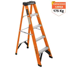 TRUPER - Escalera tijera fibra de vidrio 4 peldaños soporta 175 kg Truper.