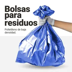 GENERICO - Bolsas azules para basura 50 L, 1.5 micras, 100 uds