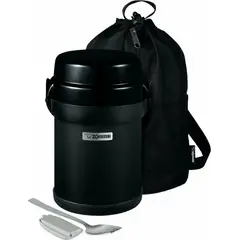 ZOJIRUSHI - Termo lonchera 4 división 1.23lt negro con bolso sl-jbe14bz