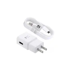 GENERICO - Cargador + cable micro-usb para Samsung 2 amp carga rápida - blanco