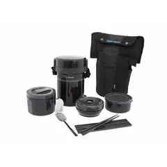 ZOJIRUSHI - Termo lonchera 3 divisiones 1.30lt con maleta negro sl-gre18bt