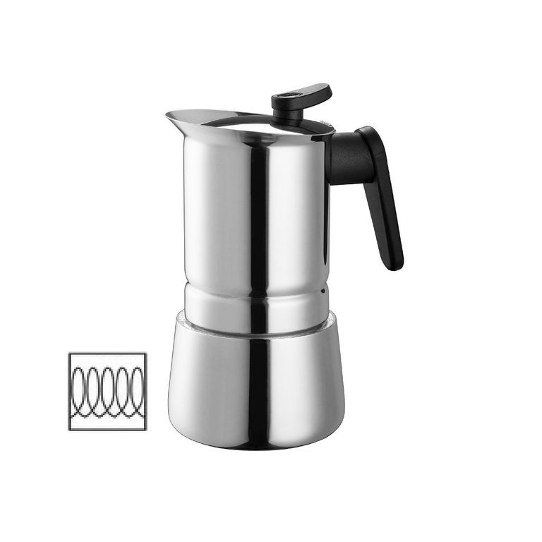 Cafetera italiana acero inox 4z inducción STEEL MOKA
