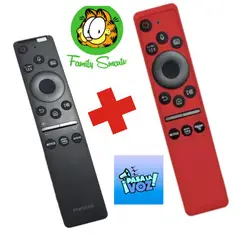 GENERICO - Control Remoto Samsung Con comando Voz Bn59-01330 Funda Roja