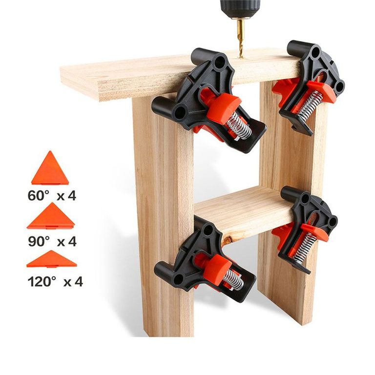 Prensa Esquinera con Resorte Multi Ángulo de 60/90/120º – 4 Piezas