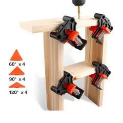 GENERICO - Prensa Esquinera con Resorte Multi Ángulo de 60/90/120º – 4 Piezas