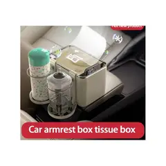 GENERICO - Caja portavasos multifuncional de almacenamiento para auto