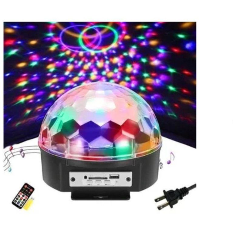 Bola parlante mp3 luces disco sicodélicas + usb+control remoto grande
