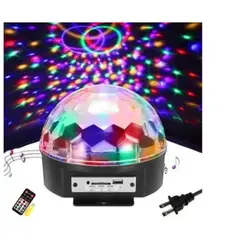 GENERICO - Bola parlante mp3 luces disco sicodélicas + usb+control remoto grande