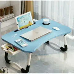 GENERICO - Mesa de laptop plegable con cajon - celeste de calidad