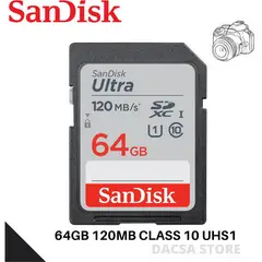 SANDISK - Memoria sd 64gb clase 10 velocidad 120mb
