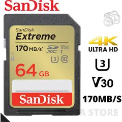 SANDISK - Tarjeta de memoria extreme sd 64gb uhs-i u3