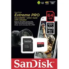 SANDISK - Memoria microsd 64Gb extreme pro 4k p/ gopro dron