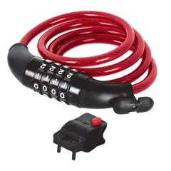 HERMEX - Candado bicicleta con combinación, 8 mm X 1 m,