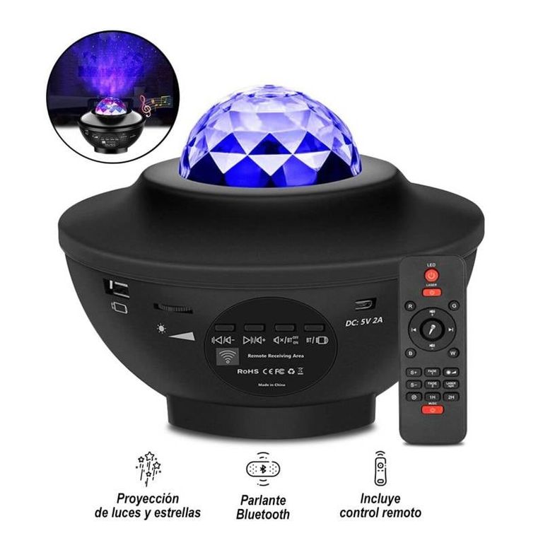 Proyector Galaxia Bluetooth Luces Led Control Parlante Nocturno