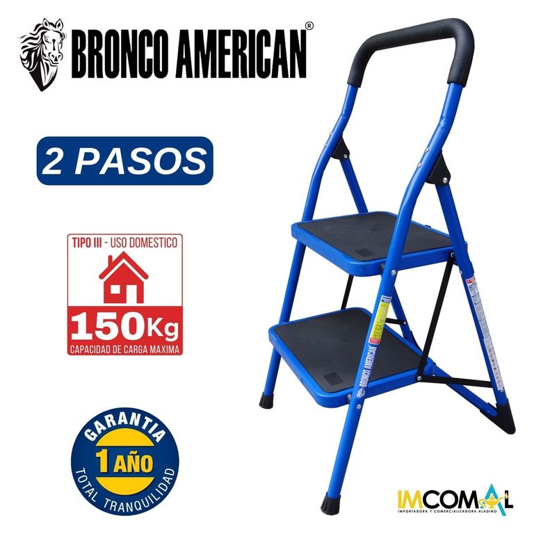Escalera Acero Tipo Taburete 2 Pasos.