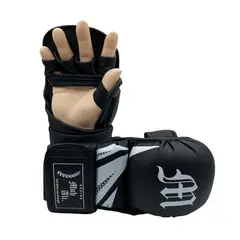 RUNNING SPORT PERU - Guantes Sparring Kick Boxing Mma NegroBlanco Talla M