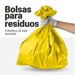 GENERICO - Bolsas amarillas para basura 180 L, 1.5 micras, 100 uds
