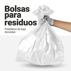 GENERICO - Bolsas blancas para basura 180 L, 2 micras, 100 uds