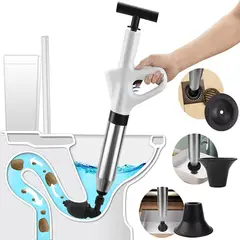 ELMEJORPRECIO - Desatorador con aire a presión acero inoxidable de drenaje Blanco