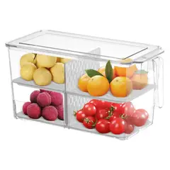 ELMEJORPRECIO - Taper Organizador De Refrigerador Con Asa Y Divisiones