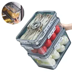 ELMEJORPRECIO - Set de 4 Taper Herméticos Con Escurridor Tamaño L Gris