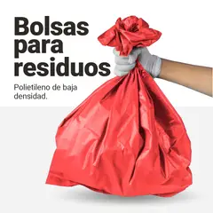 GENERICO - Bolsas rojas para basura 180 L, 2 micras, 100 uds