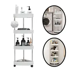 ELMEJORPRECIO - Organizador Esquinero con Ruedas de 4 Niveles para Cocina, Baño