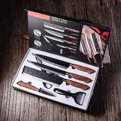 ELMEJORPRECIO - Set De Cuchillos De Cocina Con Relieve Everrich
