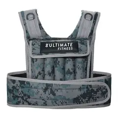 ULTIMATE FITNESS - Chaleco Peso 20 kg Intercambiable Pro Camuflaje-