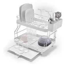 KOTIINI - Escurridor de platos 2 niveles Smart Plus blanco