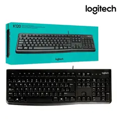 LOGITECH - Teclado K120 Con Cable USB Plug and Play Clases - Negro